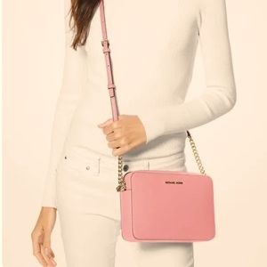 Michael Kors Jet Set Large East West Saffiano Leather Crossbody Bag- NWT Rose
